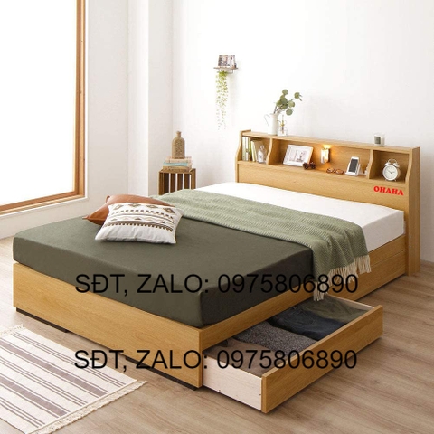 Giường ngủ gỗ Công Nghiệp Cao Cấp OHAHA chuẩn Nhật 001 - Yellow