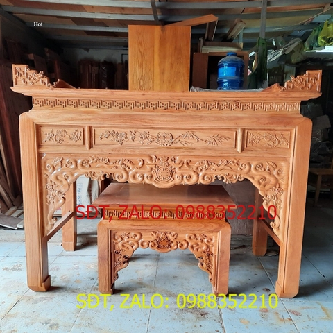 [Trả góp 0%] ÁN THỜ - BÀN THỜ GỖ GÕ ĐỎ DÀI 1M76