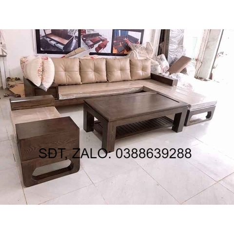 Sofa góc L chân cong sồi Nga BG125 giá thật