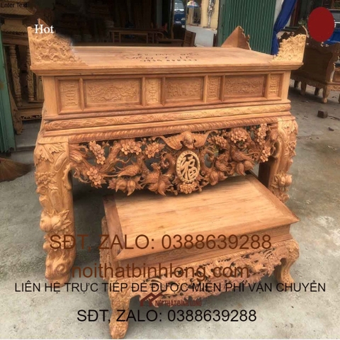 Sập Thờ Mai Điểu Gỗ Mít Rừng