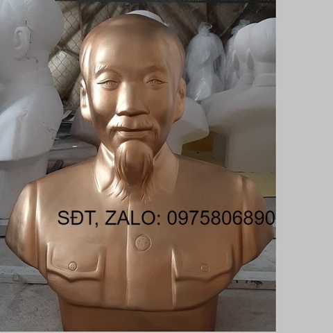 Tượng Bác Hồ 70cm bán thân trắng, nhũ đồngXưởng sản xuất trực tiếpKhuôn mẫu đẹp, chuẩn BCTGiá cực tốt