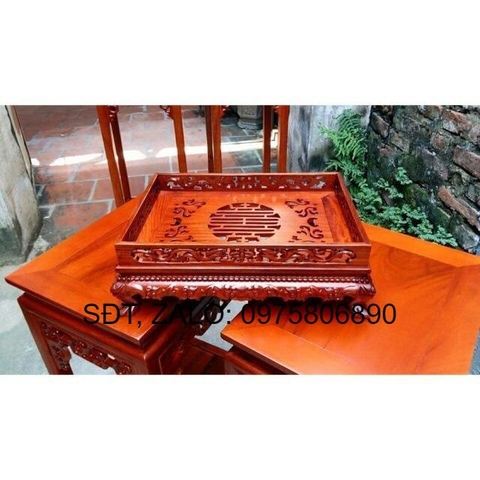 Khay trà gỗ hương nghệ thuật
