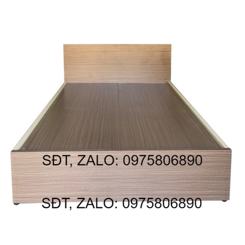 Giường Ngủ Gỗ MDF Melamine 1m6x2m Ngăn Kéo Kem Nâu