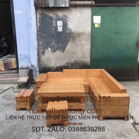 Bộ Bàn Ghế Sofa Góc Gỗ Sồi Nga