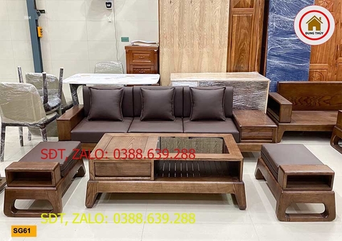 Bộ ghế sofa chân quỳ gỗ sồi Nga SG61
