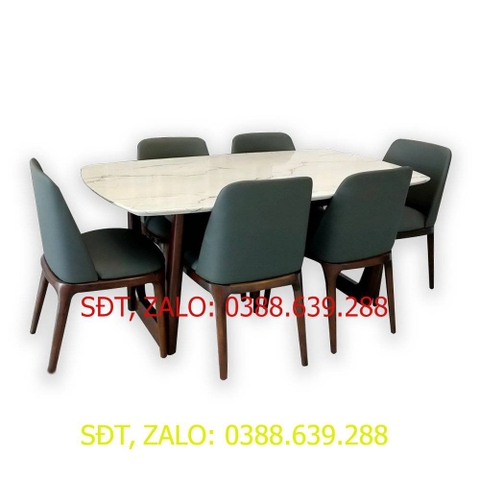 [Freeship HCM] Bàn ăn Venice gỗ ash mặt đá[ CHỈ BÀN]