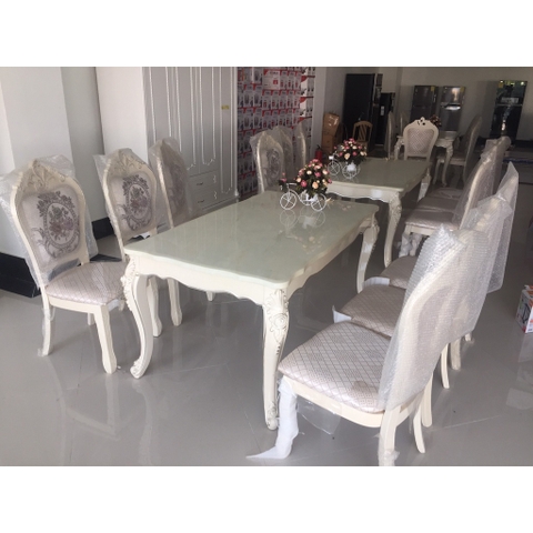 Bộ bàn ăn mặt đá tân cổ điển 6 ghế sang trọng  , thiết kế hiện đại