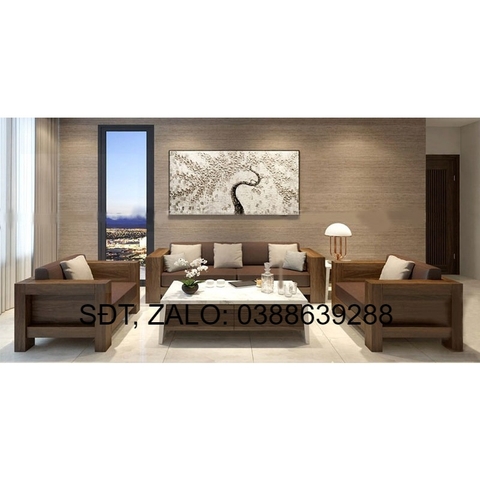 Bộ bàn ghế Sofa gỗ sồi Nga BG186 giá thật