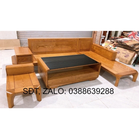 Bàn ghế Sofa góc L chân hươu sồi Nga BG097 giá thật