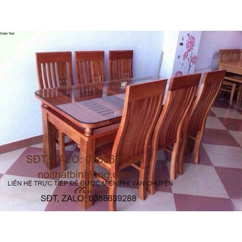 Bộ bàn ghế phòng ăn gỗ xoan đào Nội thất phòng bếp