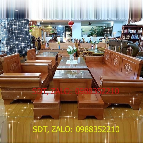 [Trả góp 0%] Bàn Ghế Phòng Khách Gỗ Sồi Mẫu hàng dày chuẩn hàng xuất khẩu
