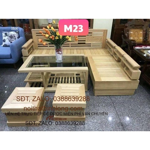 Bàn ghế sofa phòng khách gỗ sồi Nga mã M23