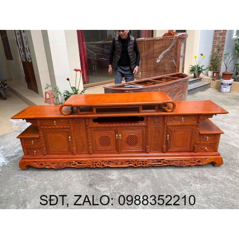 Kệ tivi hàm ếch gỗ gõ đỏ nam phi