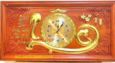 Tranh đồng hồ gỗ chữ Lộc 41cmx81cm