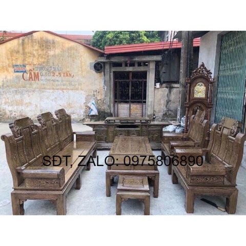 Bộ bàn ghế âu á gỗ mun đôi công giá đã bao gồm phí ship