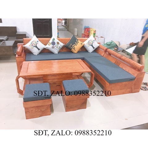 Bộ Bàn ghế góc Kim Cương gỗ Sồi Nga