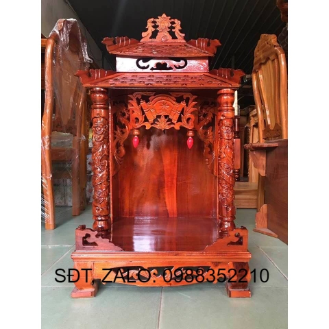 Bàn thờ thần tài mái ngói 50 x 90cm - Nội Thất Bình Long