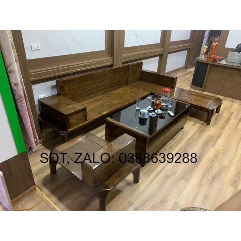 Bộ bàn ghế sofa phòng khách sang trọng gỗ sồi Mỹ giá thật