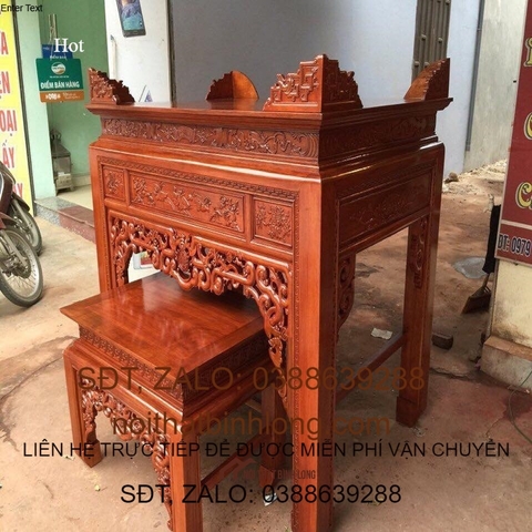Án Gian Ngũ Phúc Gỗ Hương Đá