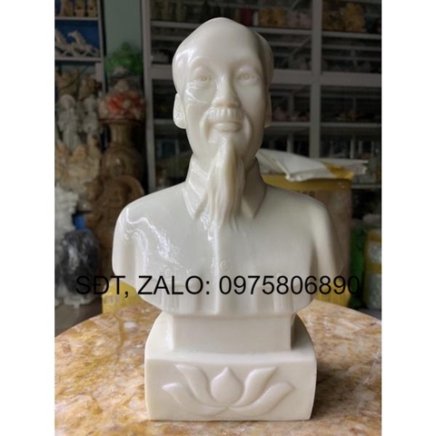 Tượng Chân Dung Bác Hồ Đá Đúc - cao 23.5cm