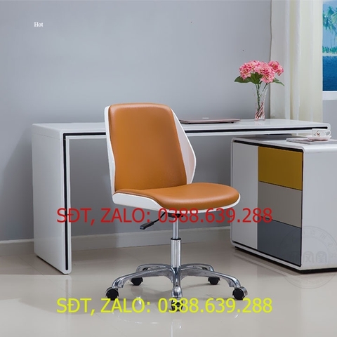 Ghế Văn Phòng Giám Đốc Bọc Da Báng Gỗ Cao Cấp Có Thể Điều Chỉnh Chiều Cao, Chân Khung Hợp Kim Nhôm Có Bánh Xe GHP031