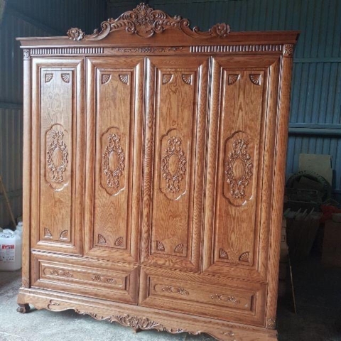 Tủ quần áo gỗ giả cổ