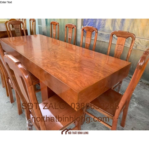 Bộ bàn ăn 10 ghế mặt giả nguyên khối
