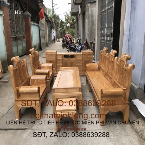 Bộ Bàn Ghế Âu Á Gỗ Sồi Nga