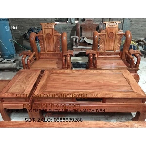 Bộ bàn ghế tần thủy hoàng hương đá tay 12