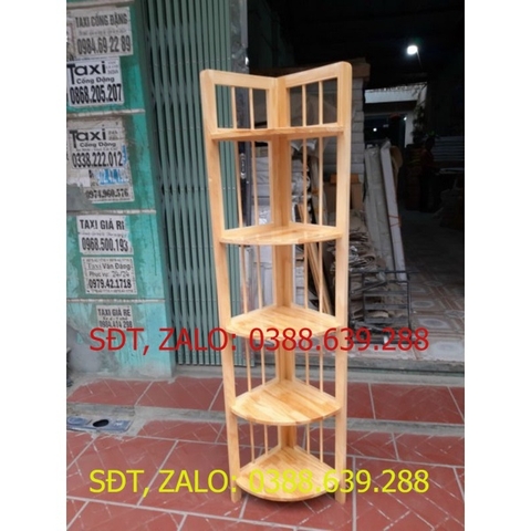 Kệ Góc 5 Tầng 35cm Làm Bằng Gỗ Tự Nhiên