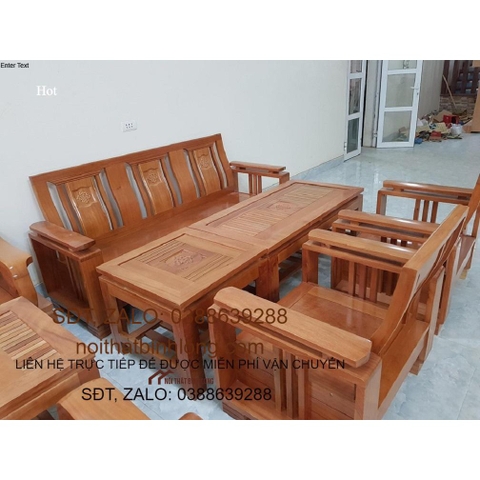 Bàn ghế Phòng Khách bộ đối gỗ sồi nga mẫu 102
