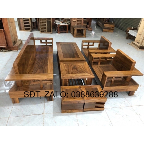 Bàn ghế đối gỗ hương xám BG096 giá thật