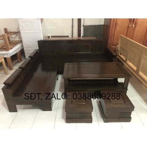 Bộ bàn ghế sồi xám giá thật