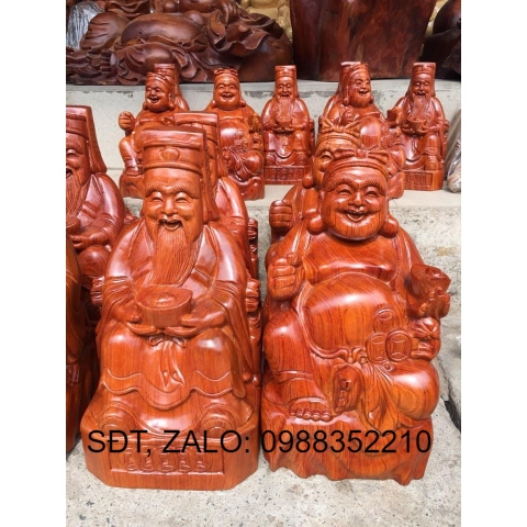 Tượng thần tài thổ địa gỗ hương 20cm - Nội Thất Bình Long