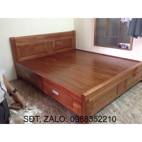 Giường Gỗ Xoan Đào 2 hoặc 4 Ngăn kéo