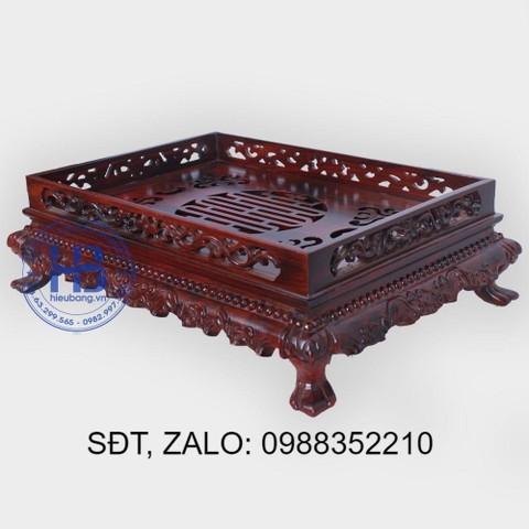 KHAY TRÀ GỖ CẨM ĐẦU RỒNG