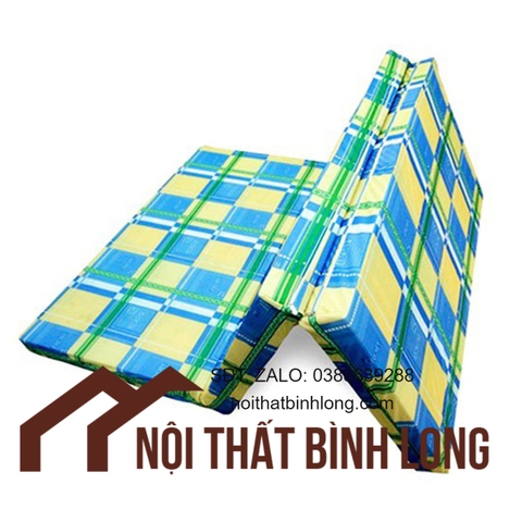 Nệm Bông Ép Gấp 3 (1m2x1m95x5cm) Hàn Quốc Giao Màu Ngẫu Nhiên