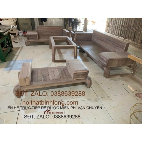 Nội thất sofa gỗ óc chó thiết kế sang trọng đẳng cấp - Gỗ óc chó Bắc Mĩ 100%