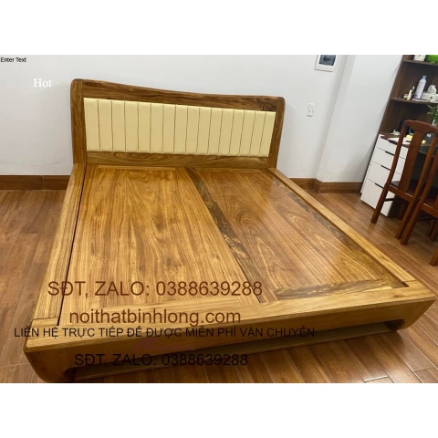 Mẫu Giường Zito Chân Quỳ gỗ Hương Xám 1m8x2m kiểu dáng hiện đại