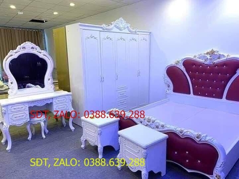 combo bộ giường tủ tân cổ điển 03
