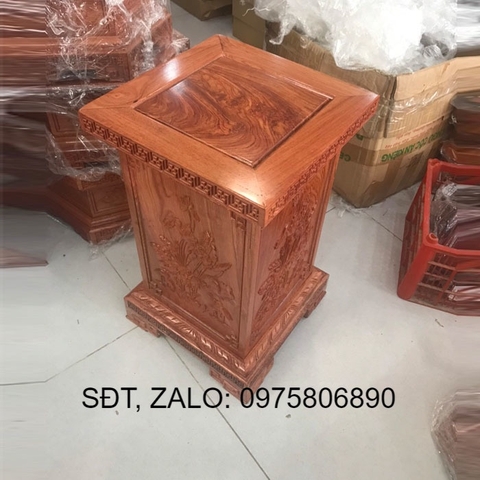 Đôn vuông kê tượng gỗ hương , kê tượng,kê cao đỉnh đồng , kê đồ phong thuỷ , kê loa, đôn gỗ mặt 25cm cao 50cm