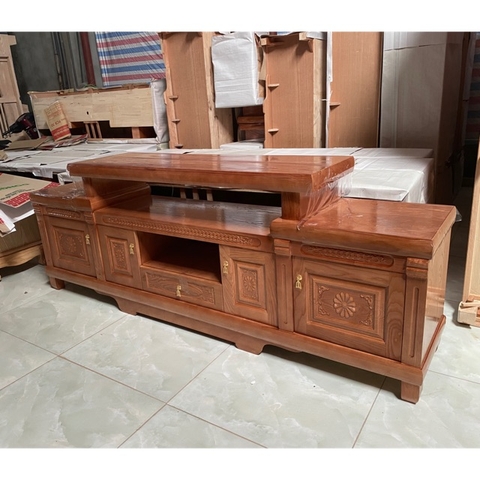 Kệ tivi gỗ xoan đào - sồi 2m  2m2