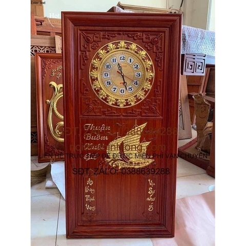 đốc lịch đồng hồ gỗ hương đỏ đẹp