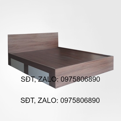 Giường Ngủ Gỗ Mdf Melamine Màu Nâu Ngăn Kéo  Trắng