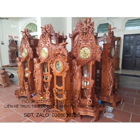 Đồng hồ cây cô tiên gỗ hương đá, hàng CỰC VIP, tuyển vân, tuyển gỗ loại 1
