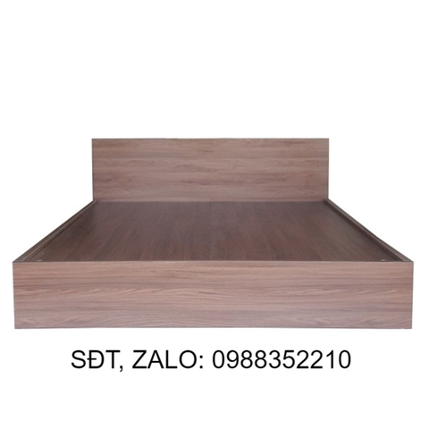 Giường Ngủ Gỗ MDF Phủ Melamine Ngăn Kéo Màu Óc Chó  Trắng HK 577
