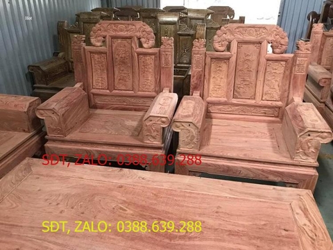 Combo nội thất phòng khách gỗ gõ đỏ- Đồ Gỗ Bình Long 0388639288