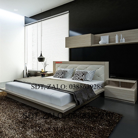 Giường ngủ cao cấp phong cách Nhật Bản - Thương hiệu alala.vn (1m6x2m)