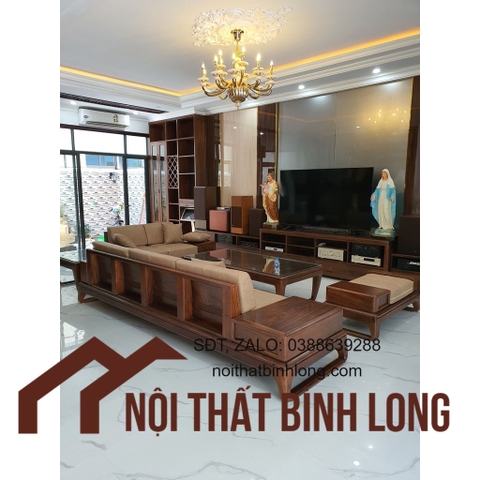 Bộ Sofa Phòng Khách Gỗ Tự Nhiên Cao Cấp ( Gỗ Óc Chó, Gỗ Gõ Đỏ, Gỗ Mun ) Đã Bao Gồm Đệm