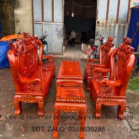 Bộ Bàn Ghế Nghê Bảo Đỉnh Gỗ Xà Cừ